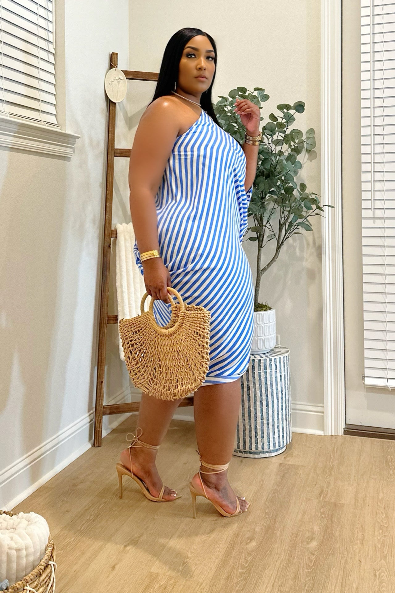 Positano Power Ocean Blue Stripe Dress- PreOrder Ships 5/21