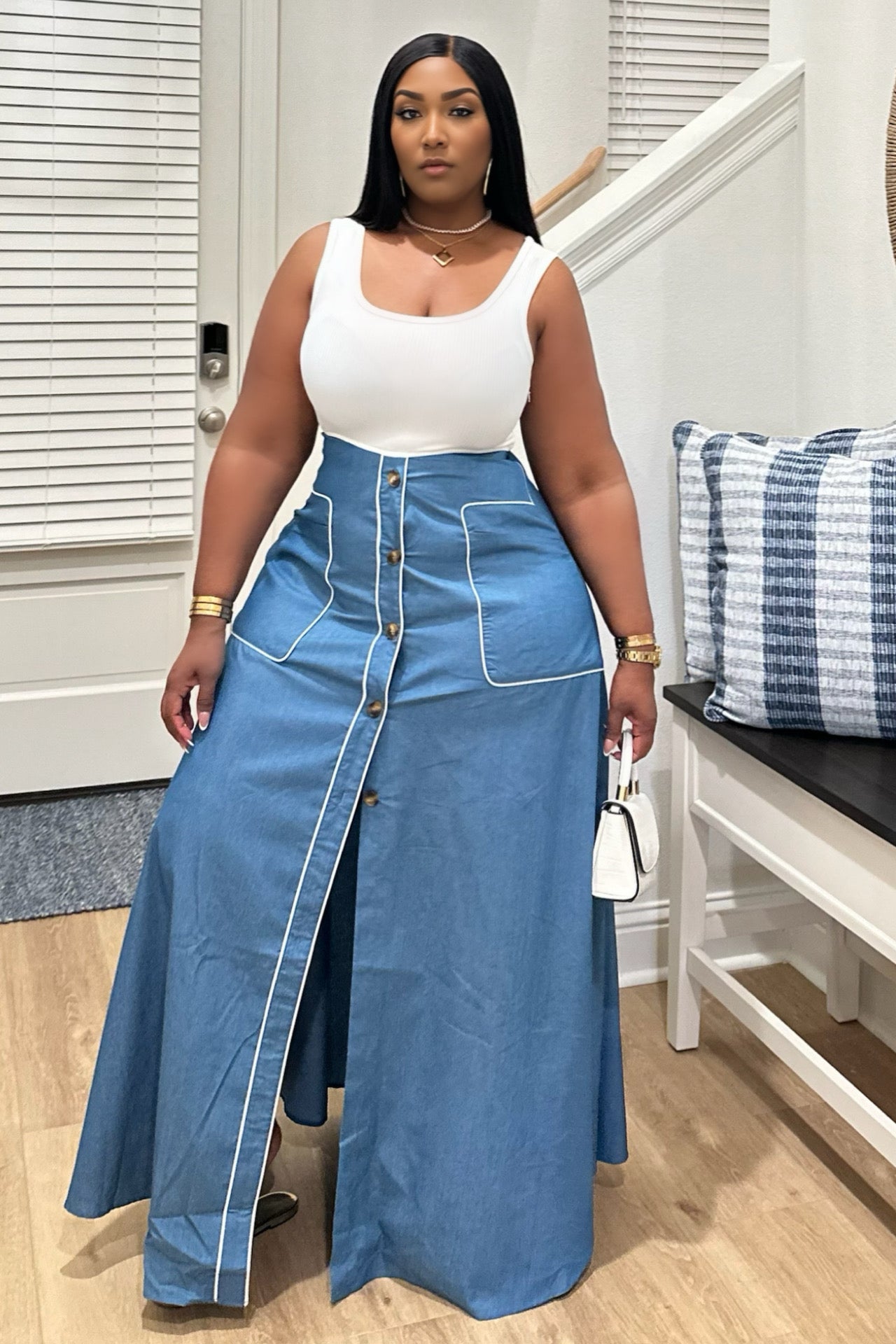 Cannes Denim Maxi Dres