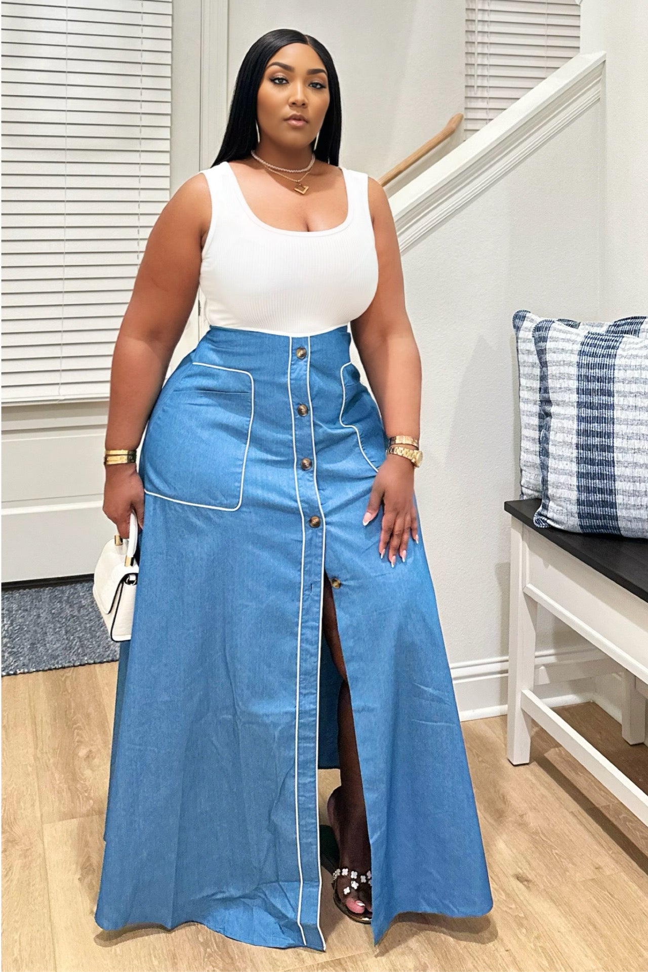 Cannes Denim Maxi Dres