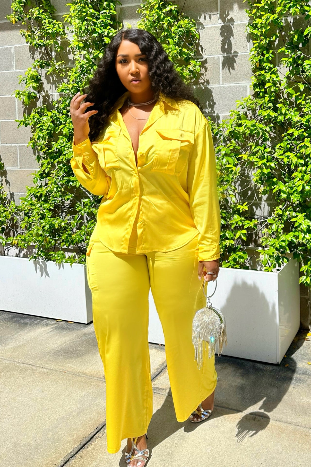 Sun is Out Satin Set (yellow)