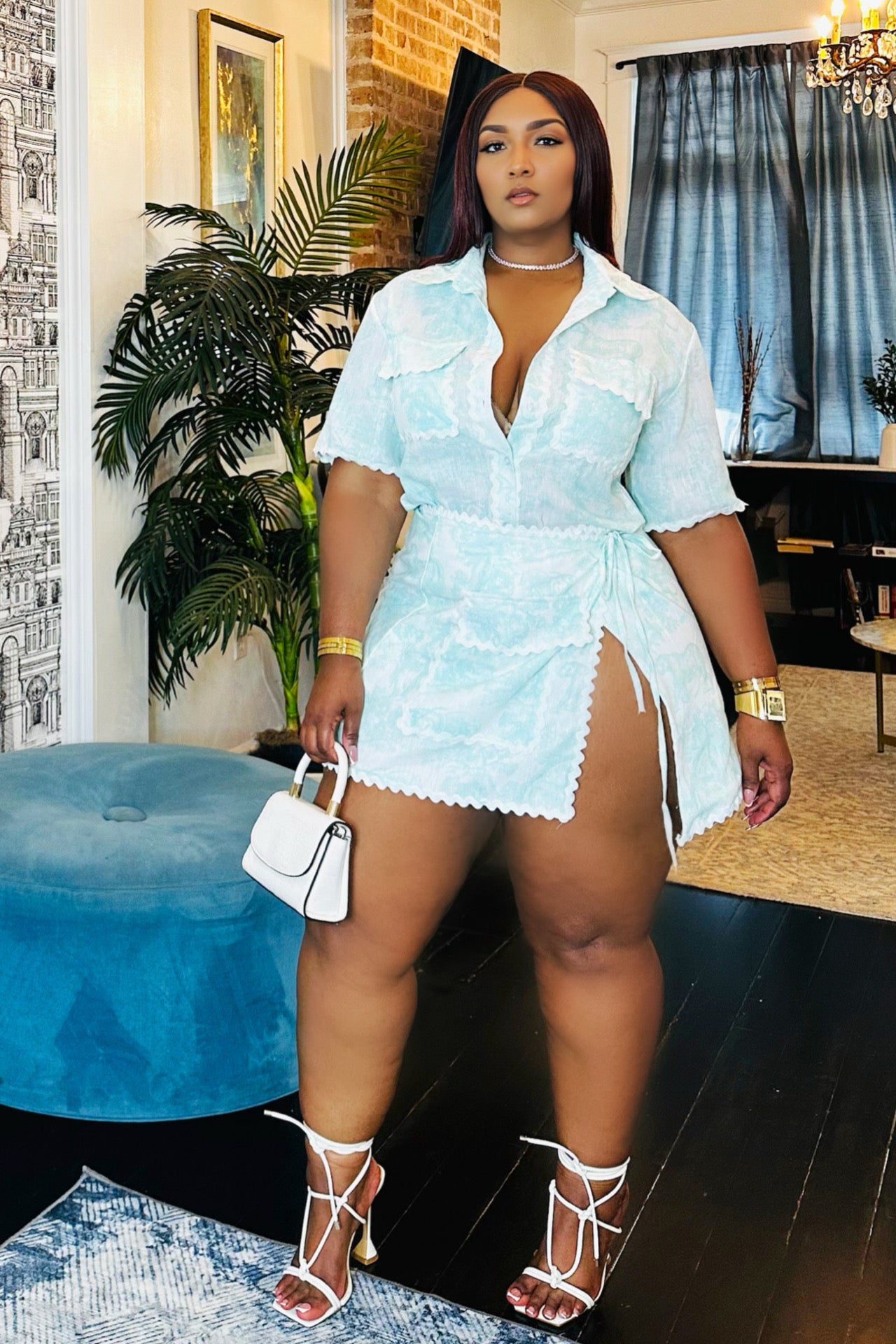 Stamp and Styled Print Skirt Set