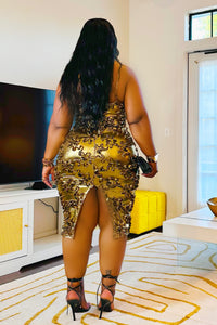 VIP Only Floral Metallic 3D Midi Dress- RESTOCK
