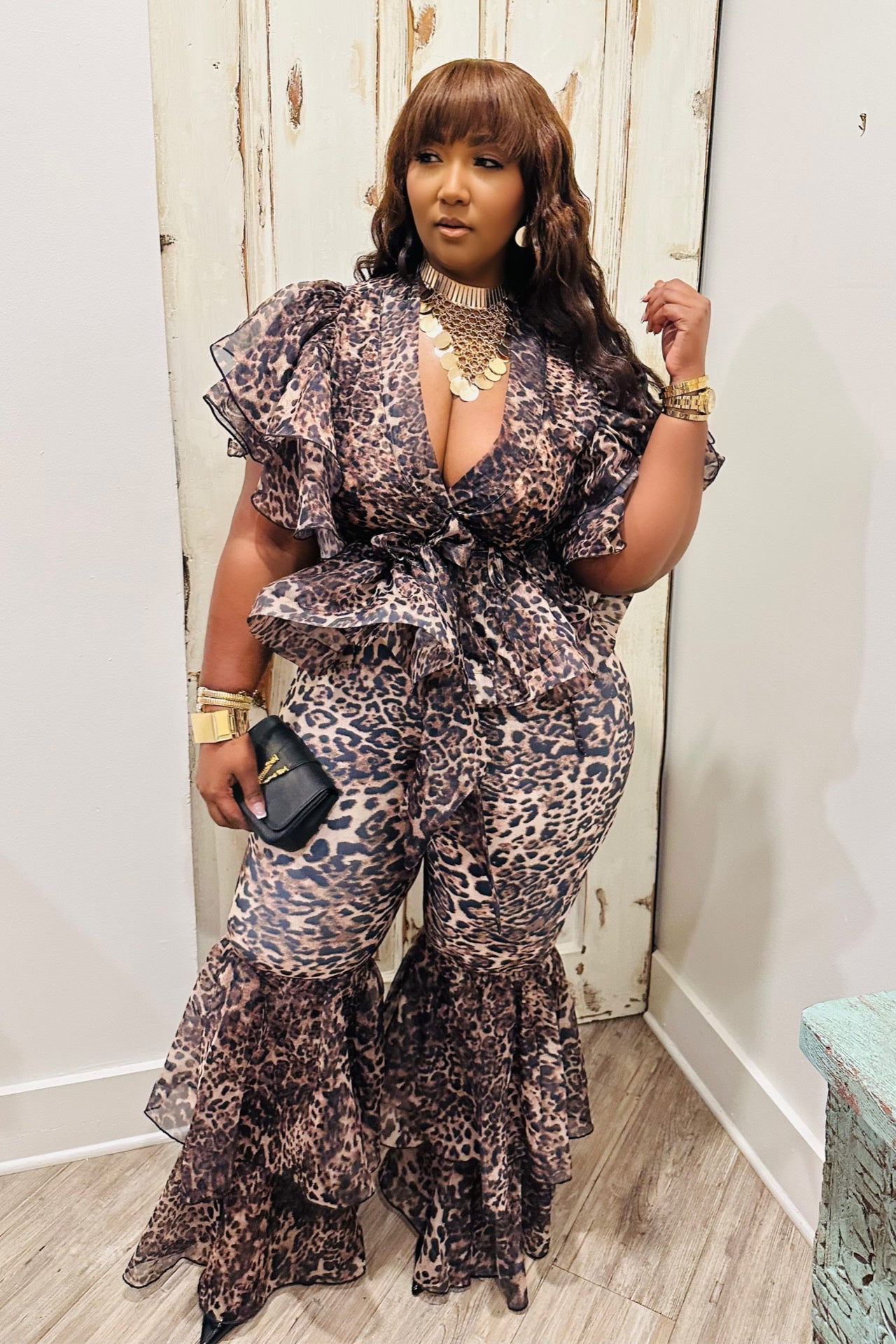 Social Soiree Bestie Cheetah Ruffle Set